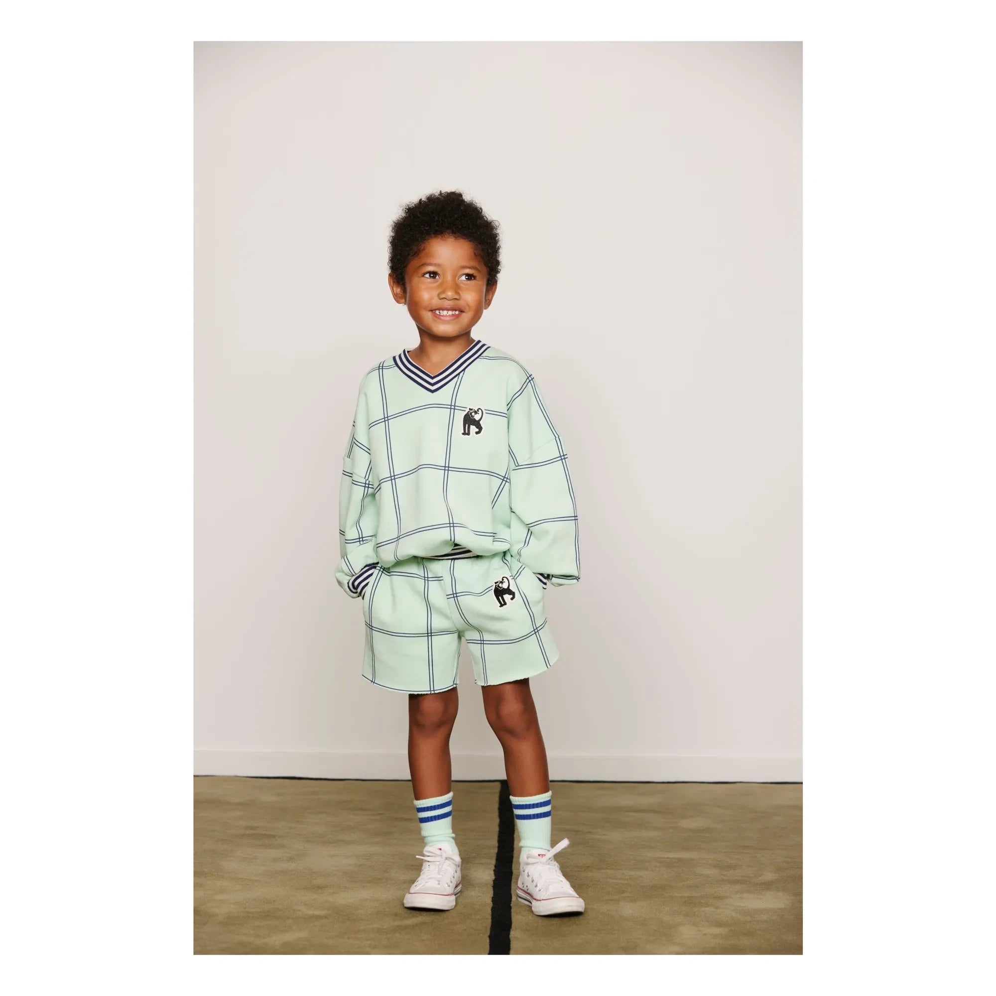 Mini Rodini - Karierte Shorts aus Bio-Baumwolle | Grün
