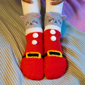 Legami - Erwachsene Weihnachts Hausschuh Socken Kitty Santa - Eine Perfekte Passform!
