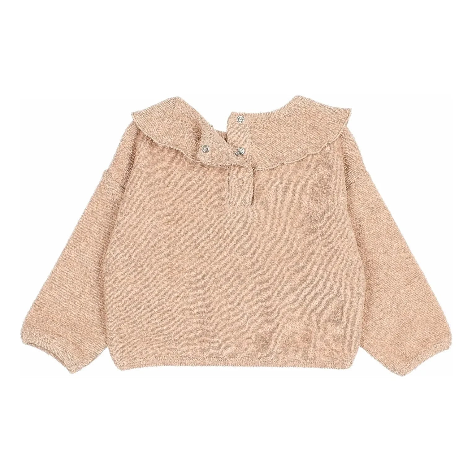 Búho - Bio-Frottee Sweatshirt mit Volant | Rosa