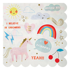 Meri Meri - I Believe in Unicorns Papierhandtücher - 16er-Set