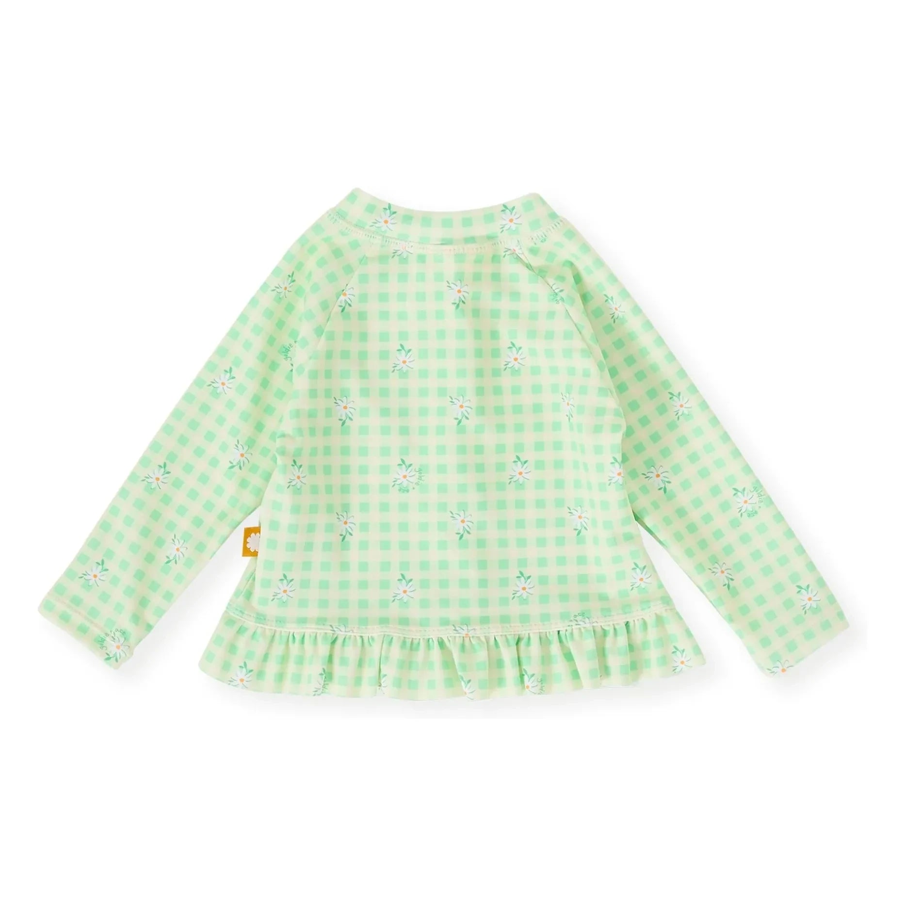 Goldie + Ace - UV-Schutz Badeshirt Blumenkaro Muster | Grün