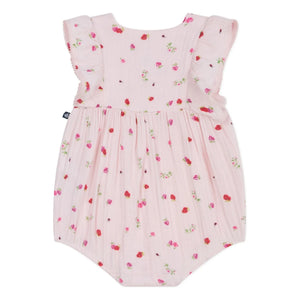 Petit Bateau - Bio-Baumwolle Musselin Blumenmuster Strampler | Rosa