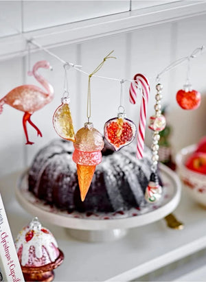 Bloomingville - Finka Glas Weihnachtsschmuck - 5er Set | Rot