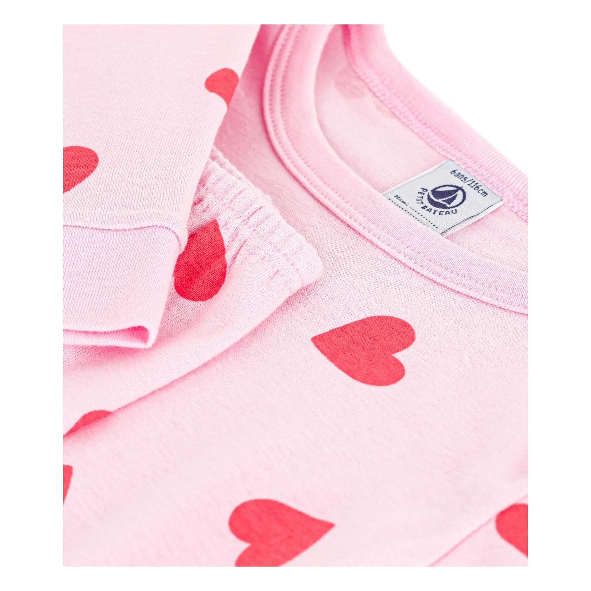Petit Bateau - Schlafanzug mit Herzmuster | Rosa