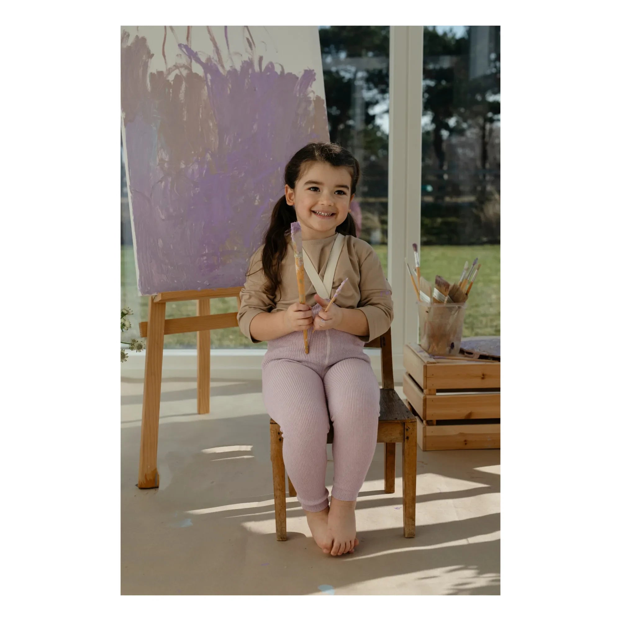 Silly Silas - Bio-Baumwolle Trägerstrumpfhose | Lavendel