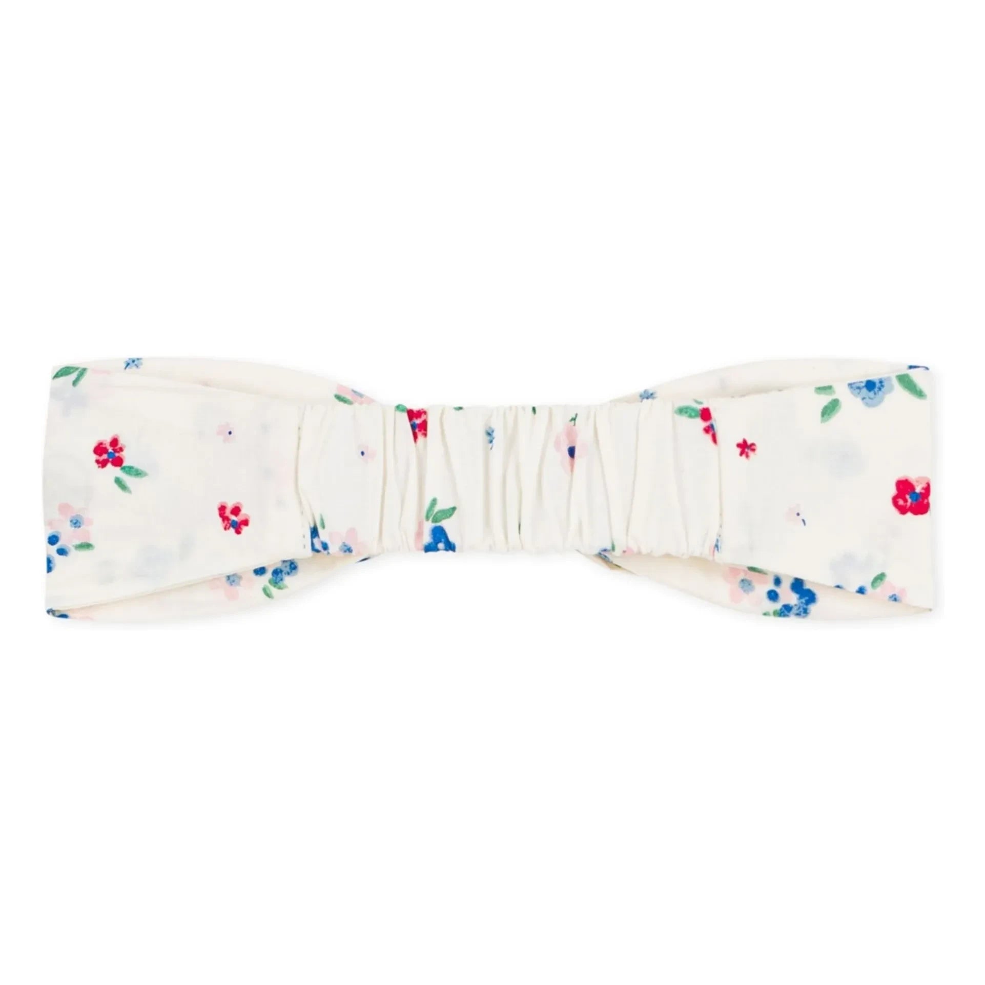 Petit Bateau - Bio-Baumwoll Popeline Blumen Knoten Haarband | Weiß