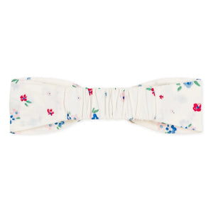Petit Bateau - Bio-Baumwoll Popeline Blumen Knoten Haarband | Weiß
