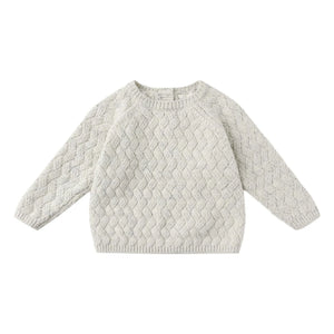 Quincy Mae – Melierter Pullover aus recycelter Faser | Hellblau