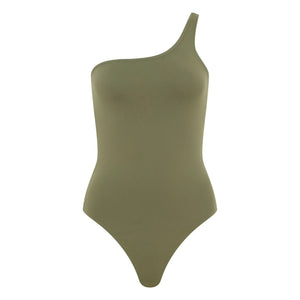 Smallable Woman - Janet Asymmetrischer Einteiliger Badeanzug | Hellkhaki