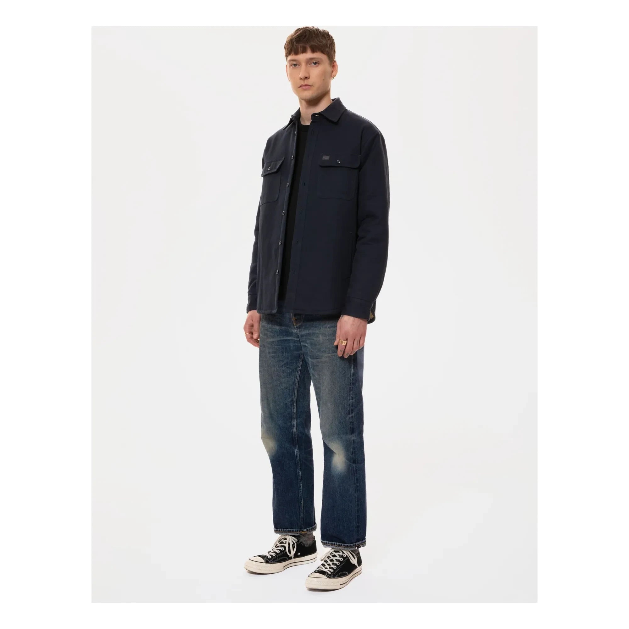 Nudie Jeans - Glenn gefüttertes Overshirt | Dunkelblau