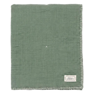Editions Aimable - Pablo kapitone örtü | Moss Green Gauze