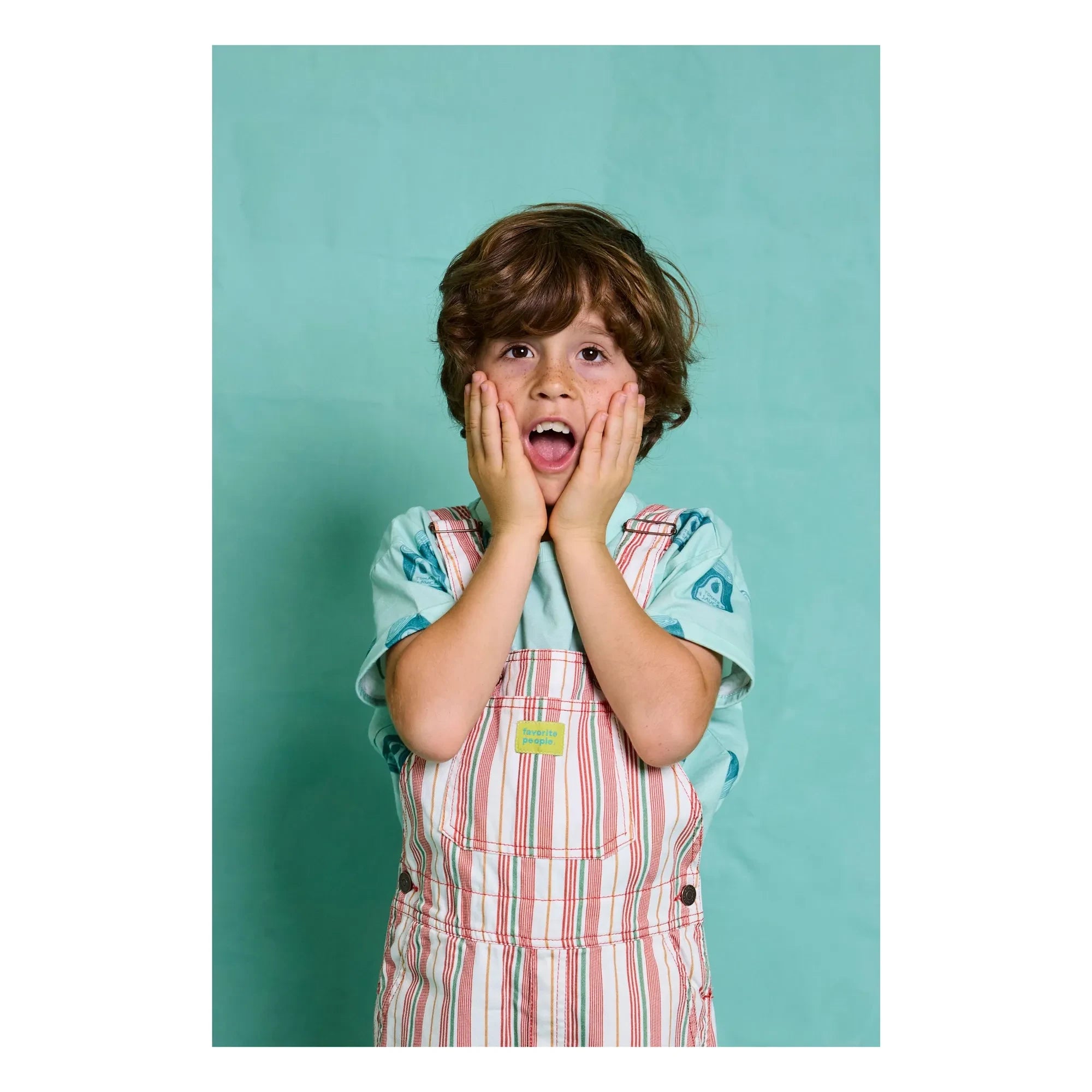Favorite People - Lasagna Gestreifter Kurzer Overall | Rosa