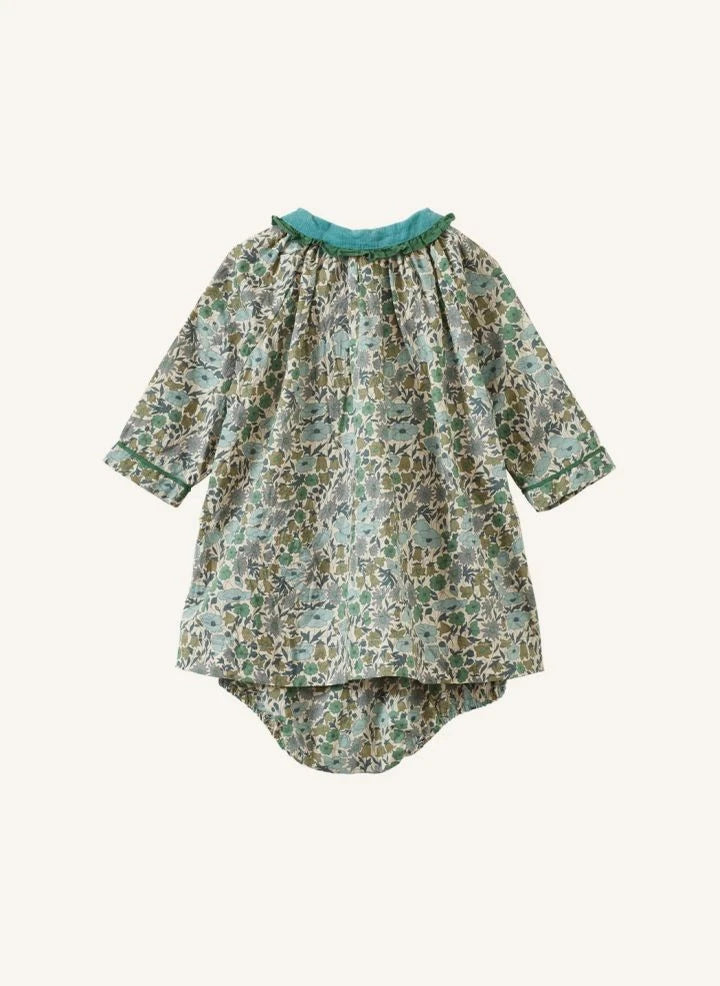 Caramel - Verdite Liberty Kleid für Babys | Grün