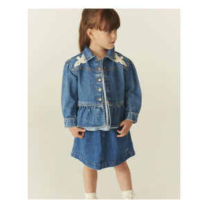 Copenhagen Colors - Jeansjacke Vögel Bio-Baumwolle | Blau