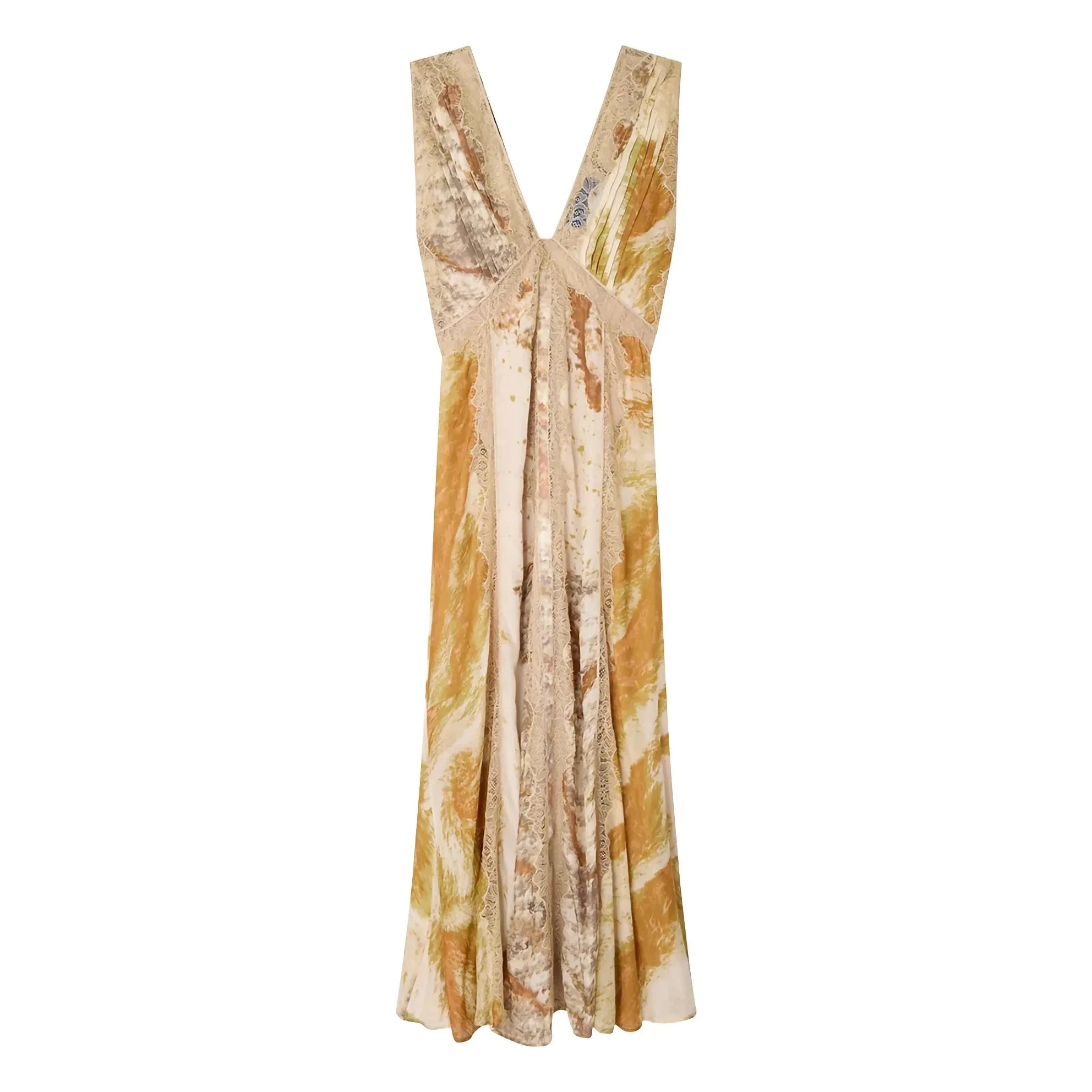 Mes Demoiselles - Samsam Seidenmetallic-Kleid | Beige