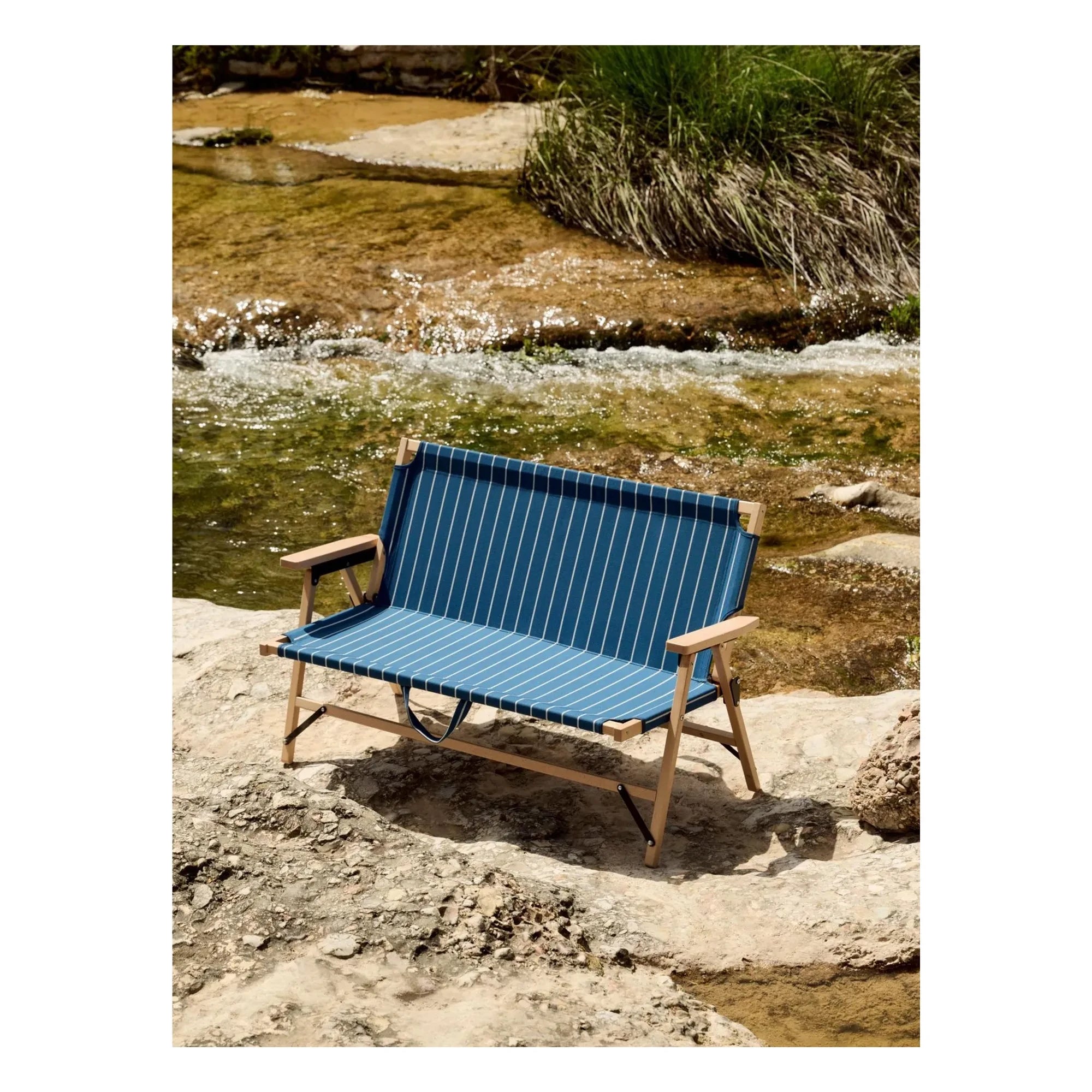 Hay - Outdoor Market Klappbank, Jasper Morrison | Blau