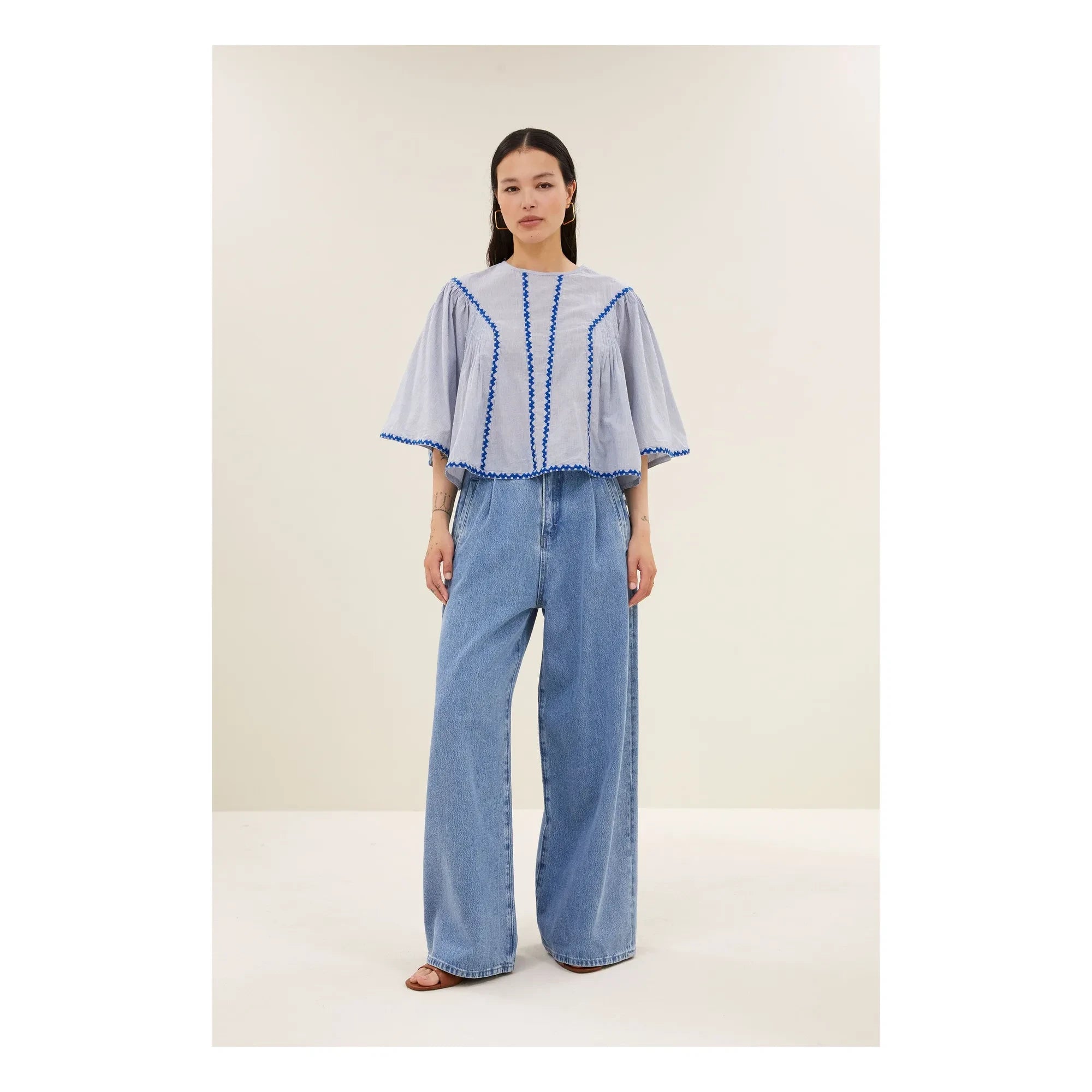 By Bar - Davin Bio-Baumwoll-Bluse | Blau