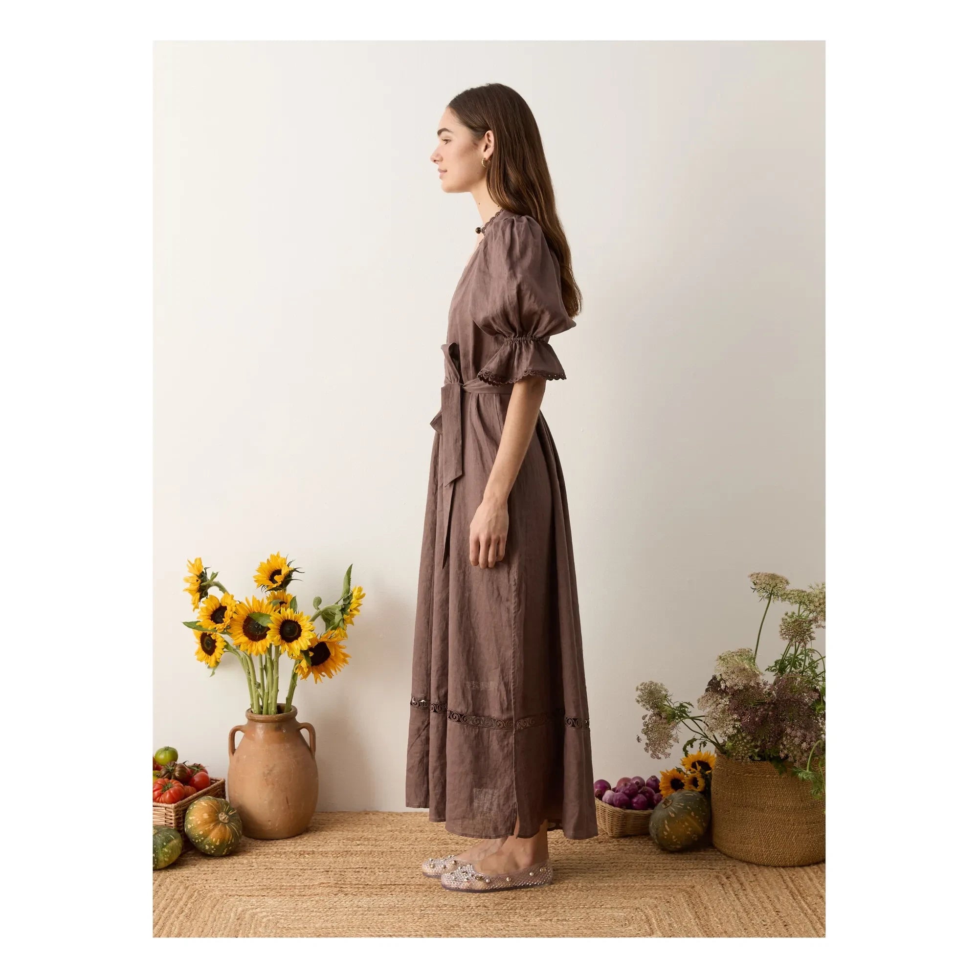 Boteh - Myra Leinenkleid | Mokka