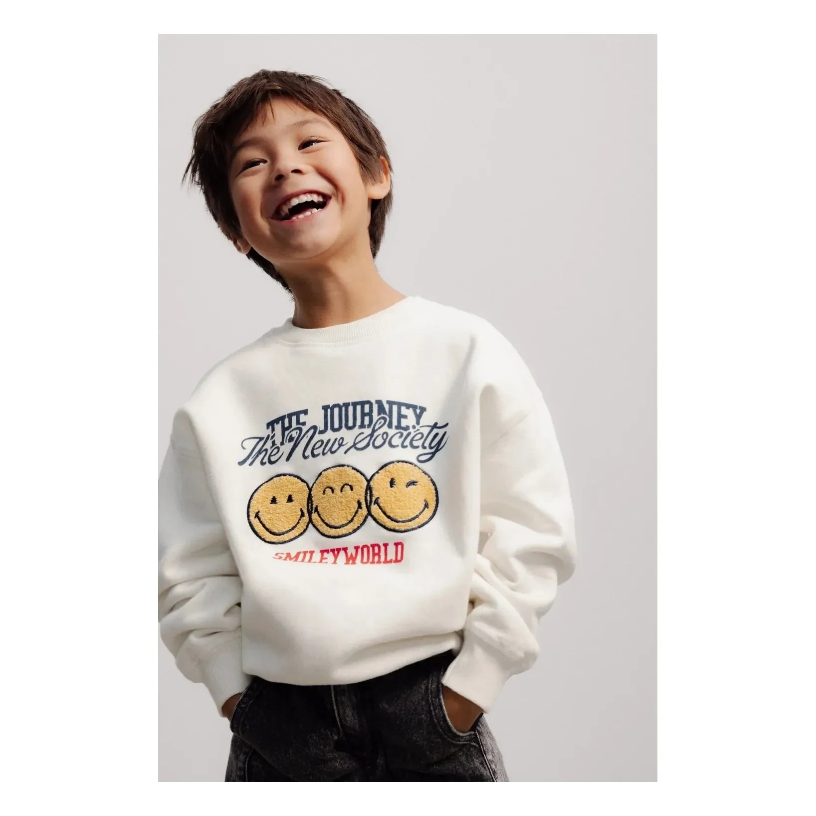 Die neue Gesellschaft – Smiley-Sweatshirt | Beyaz