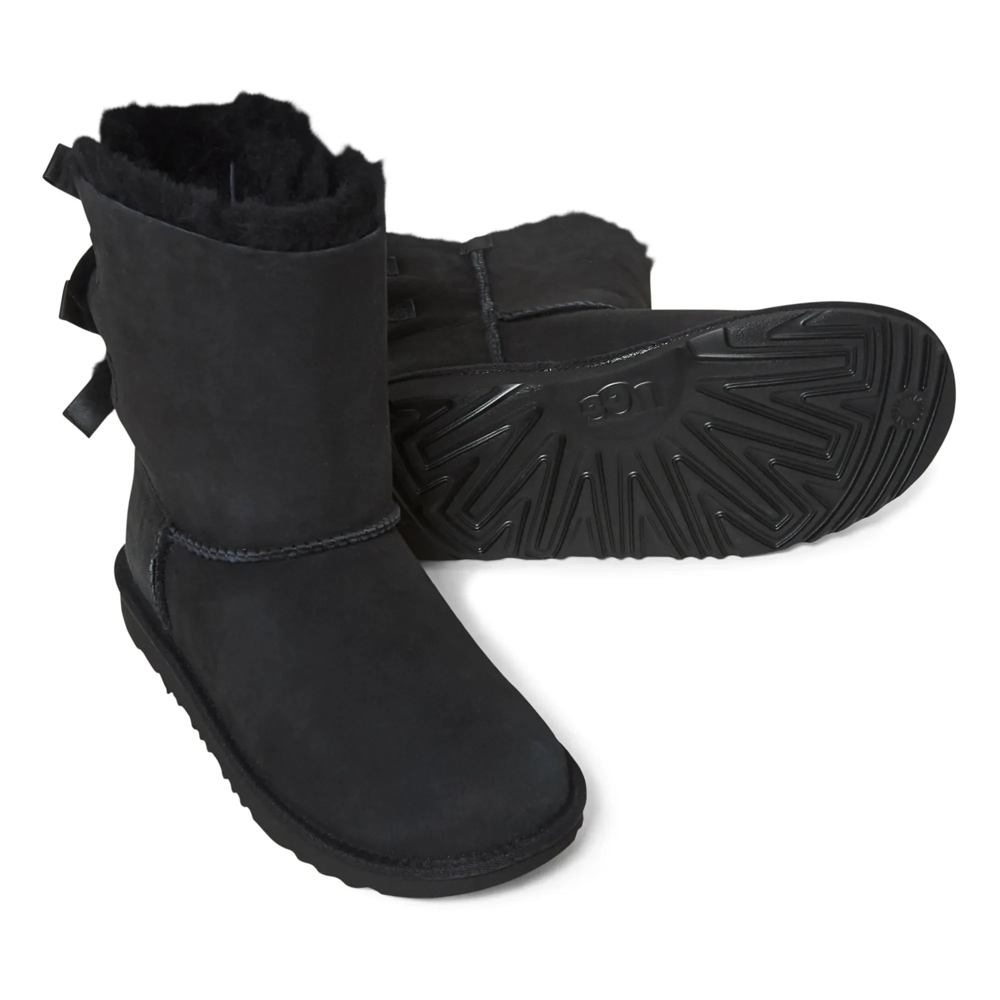 UGG - Bailey Bow Gefütterte Wildlederstiefel | Schwarz