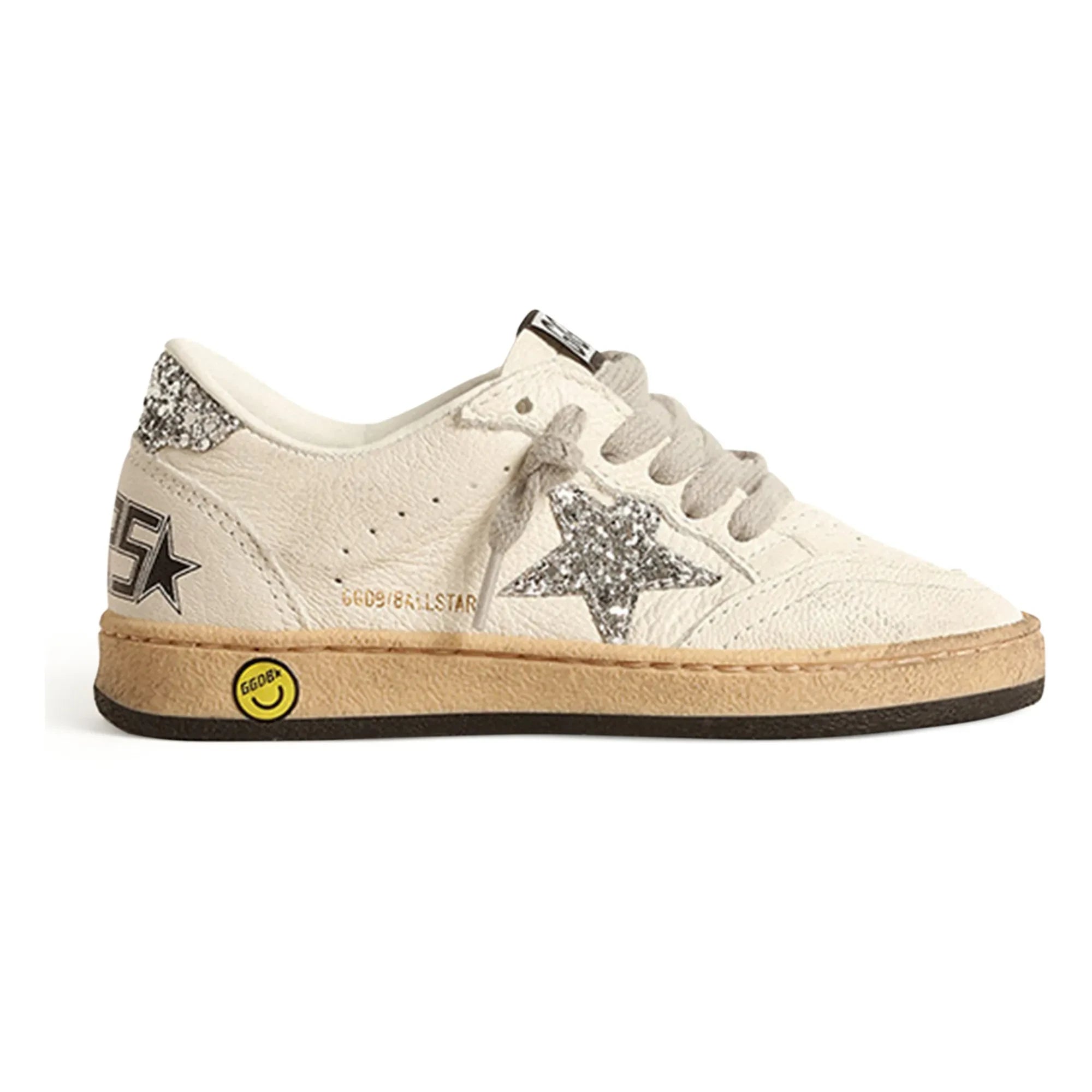 Golden Goose - Ballstar Sneakers mit Glitzer-Schnürsenkeln | Silber