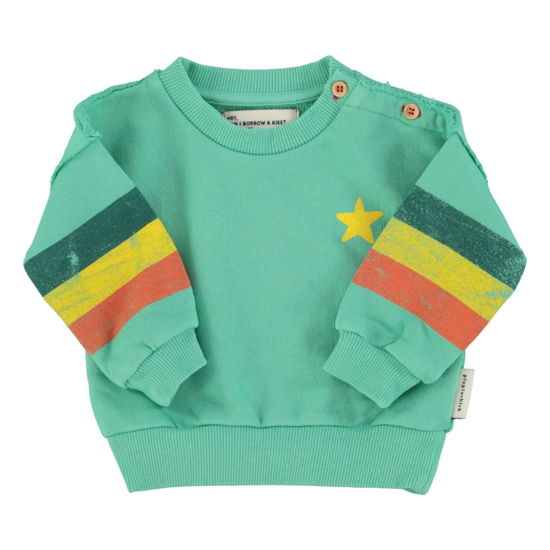 Piupiuchick - Gestreiftes Sweatshirt Bio-Baumwolle | Grün