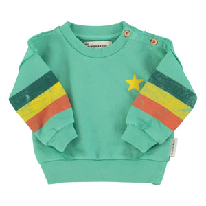 Piupiuchick - Gestreiftes Sweatshirt Bio-Baumwolle | Grün