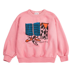 Bobo Choses - Friends Bio-Baumwoll-Sweatshirt | Rosa