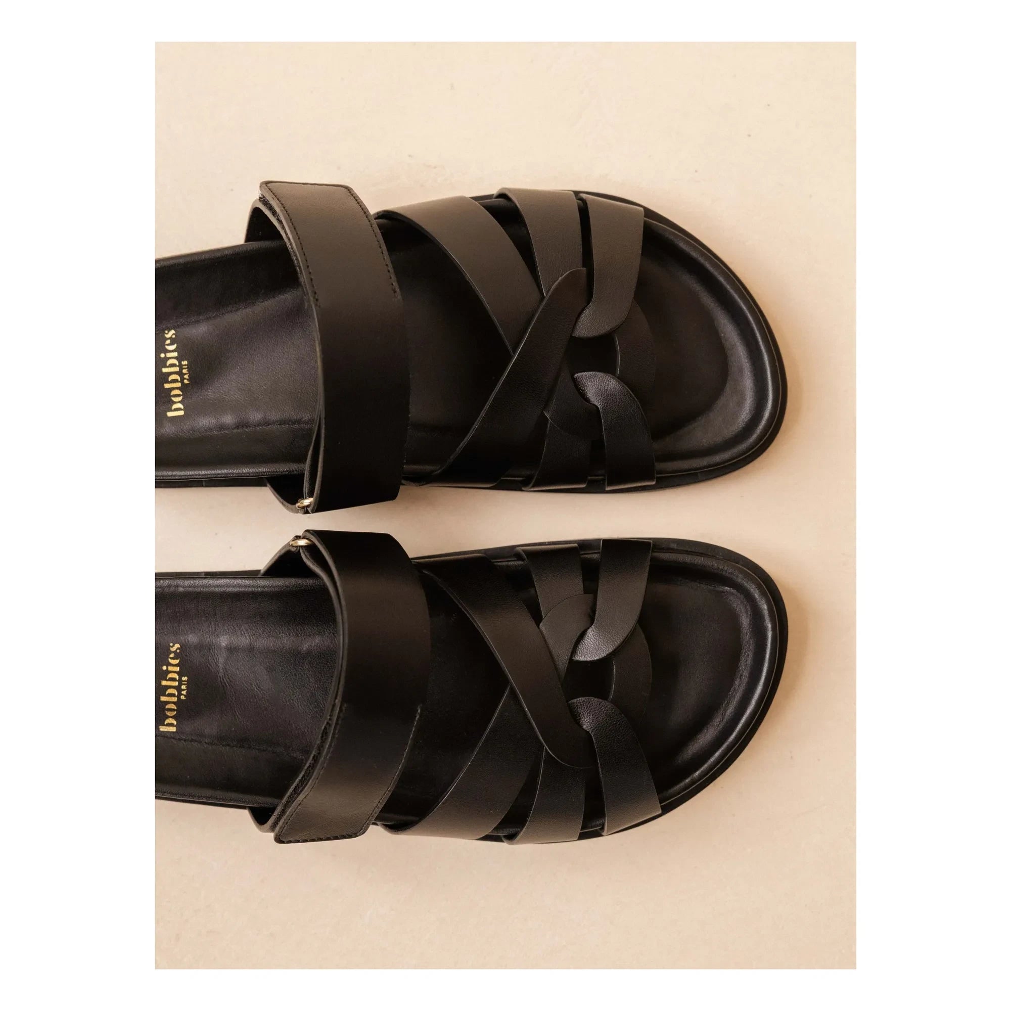 Bobbies - Atlas Leder Sandale | Schwarz