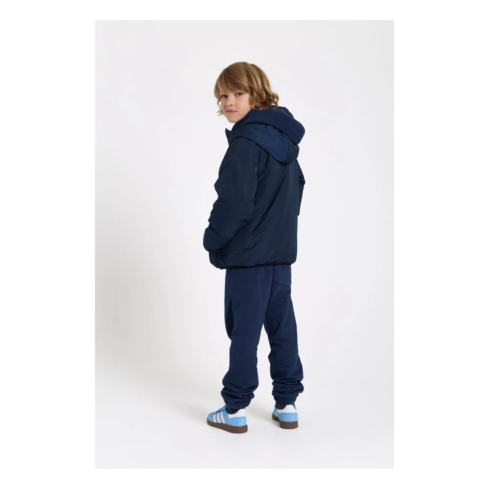 Smallable Kid - Gewaschene blaue Bio-Baumwoll-Jogger