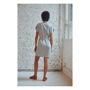 Emile et Ida - Gestreiftes Kleid Bénédicte aus Bio-Baumwolle | Blau