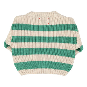 Piupiuchick - Ringelpullover aus Bio-Baumwolle | Grün