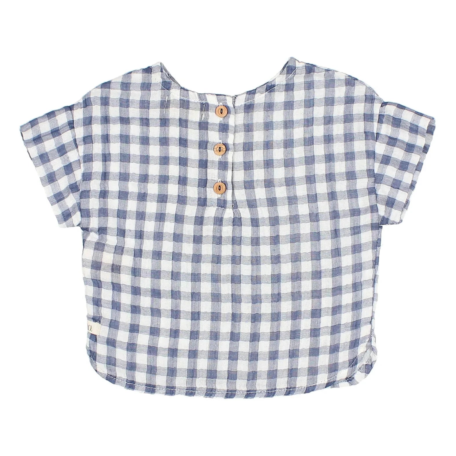 Búho – Vichy-Bluse mit Taschen | Blau