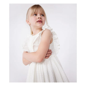 Petit Bateau - Kleid Brendice Broderie Anglaise Bio-Baumwolle | Weiß