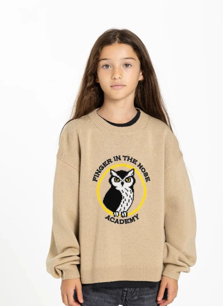 Finger in der Nase - Pul Sally Academy Merinowolle | Taupe braun