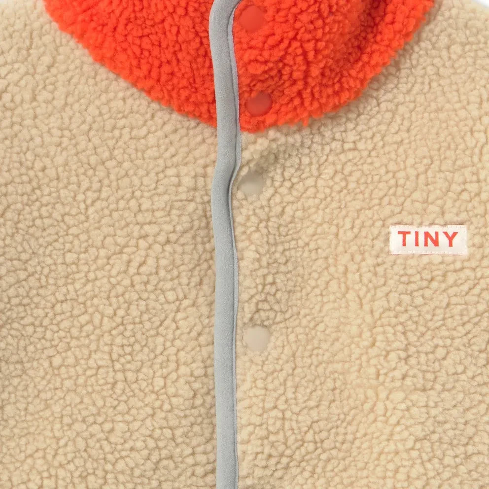 Tinycottons – Sherpa-Jacke im Color-Blocking-Stil | Rosa