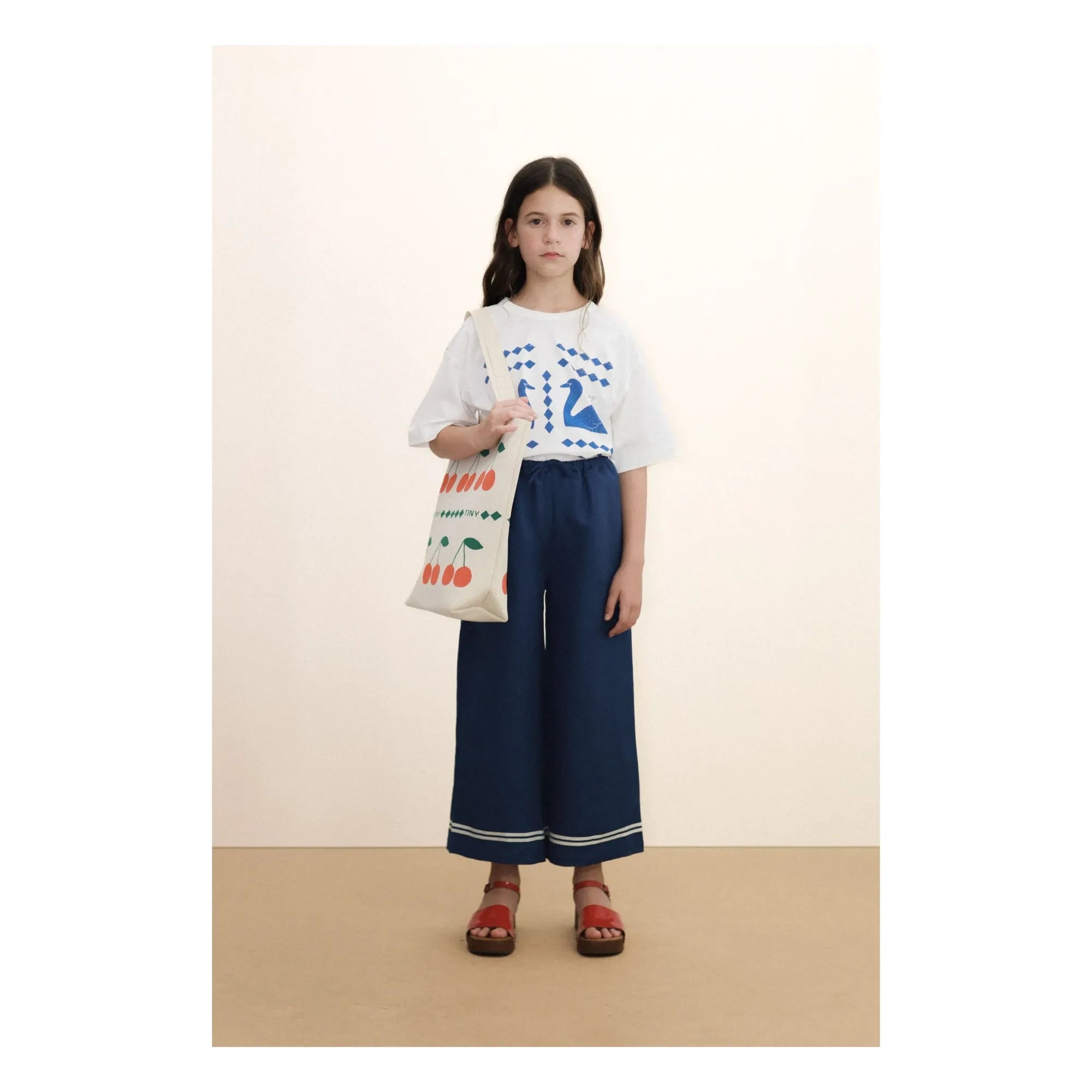 Tinycottons - T-Shirt Swans Losanges Bio-Baumwolle | Weiß