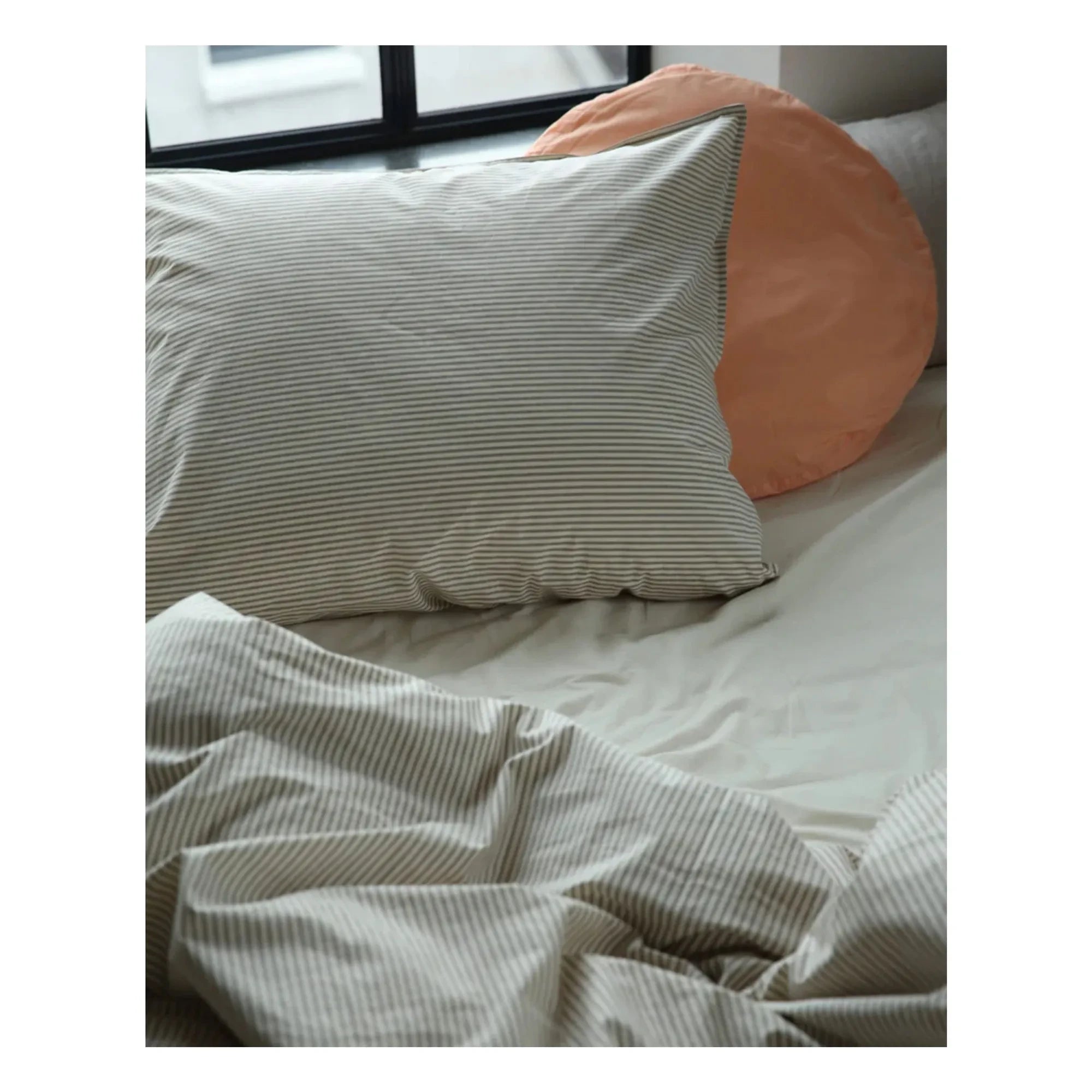 Suite 702 - Bettbezug aus Bio-Perkal mit Streifen - Braun-Ecru | Braun