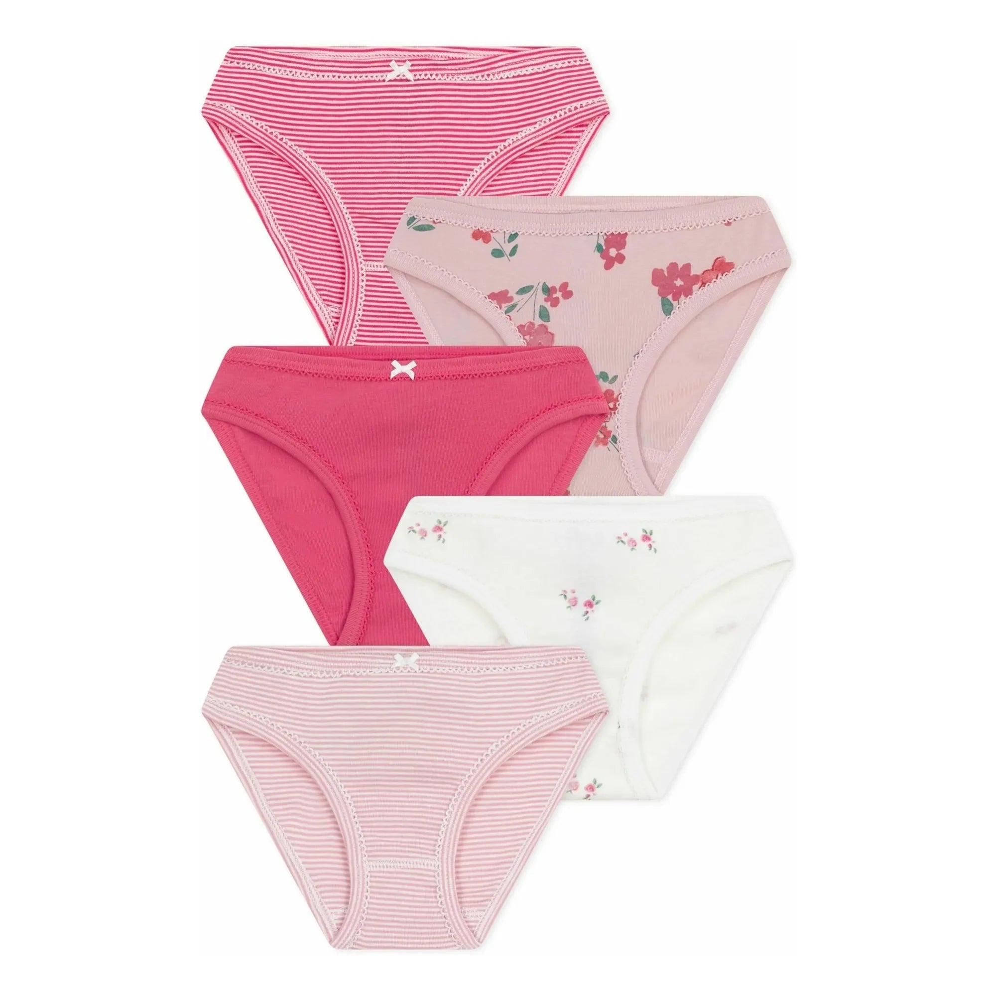 Petit Bateau - 5er-Pack gestreifter Slips | Rosa