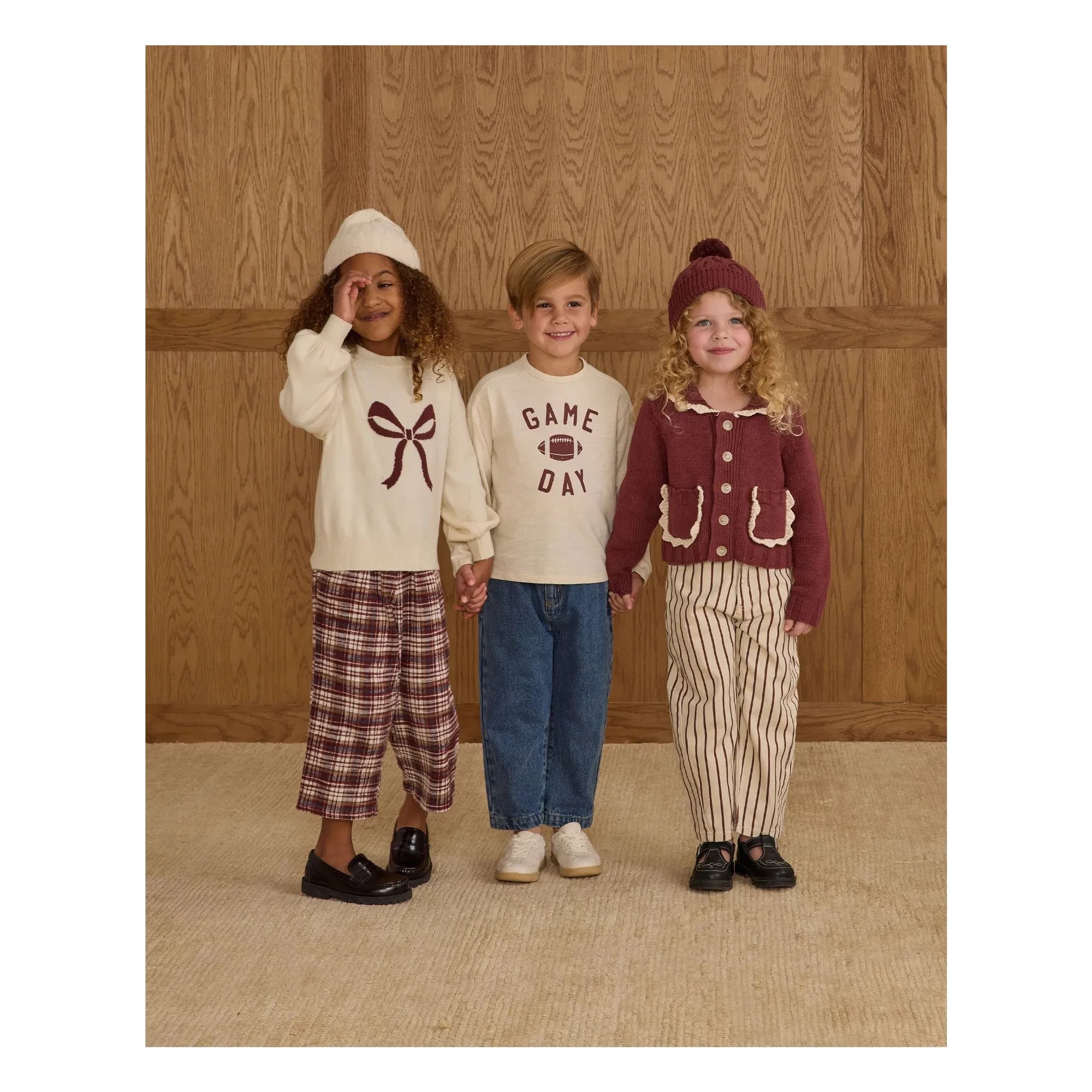 Rylee + Cru - Mini Strickjacke | Weinrot