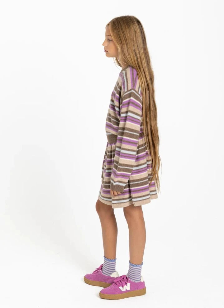 Smallable Kid - Lya Gestreiftes Wollkleid | Rosa