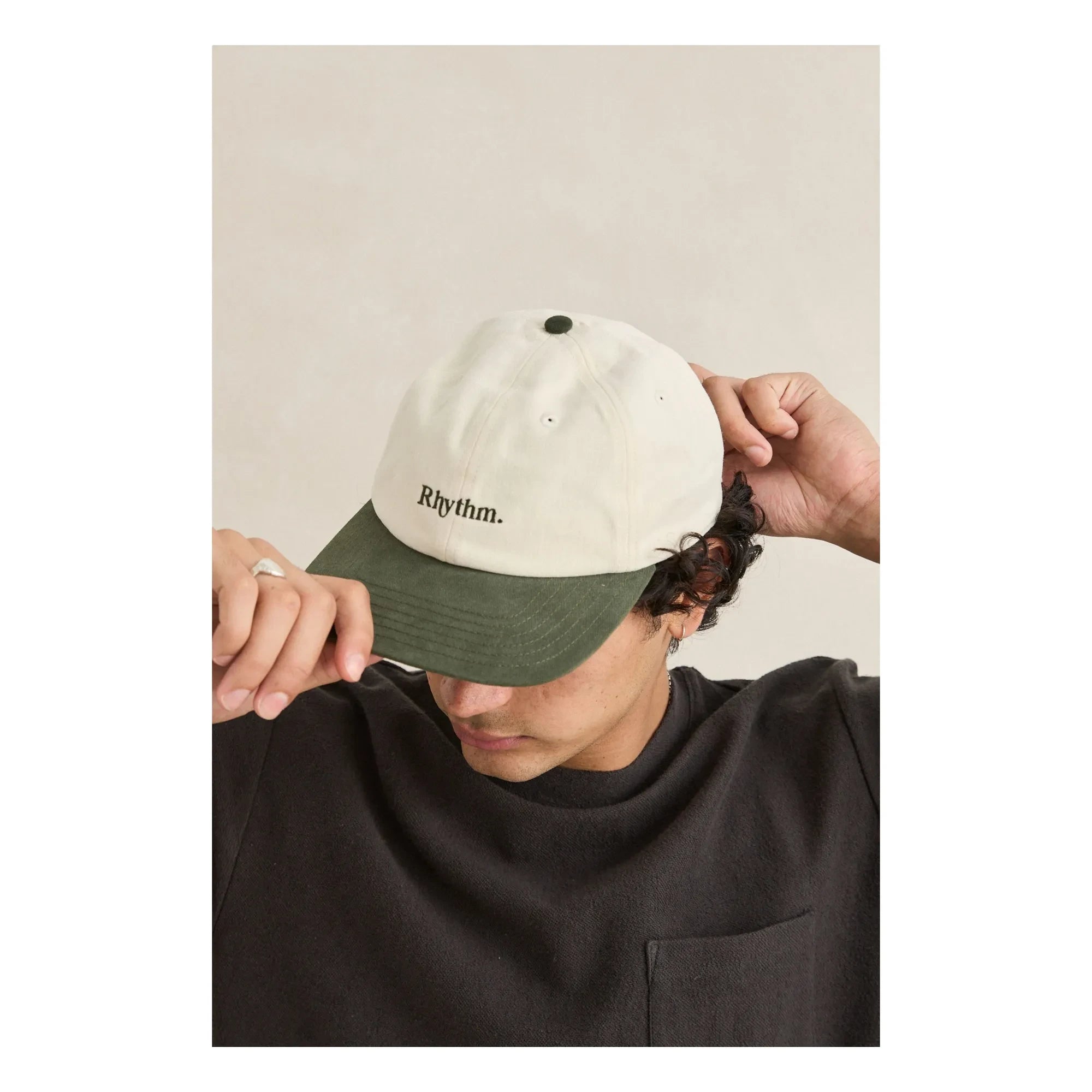 Rhythm – Kappe aus gebürstetem Gabardine | Creme