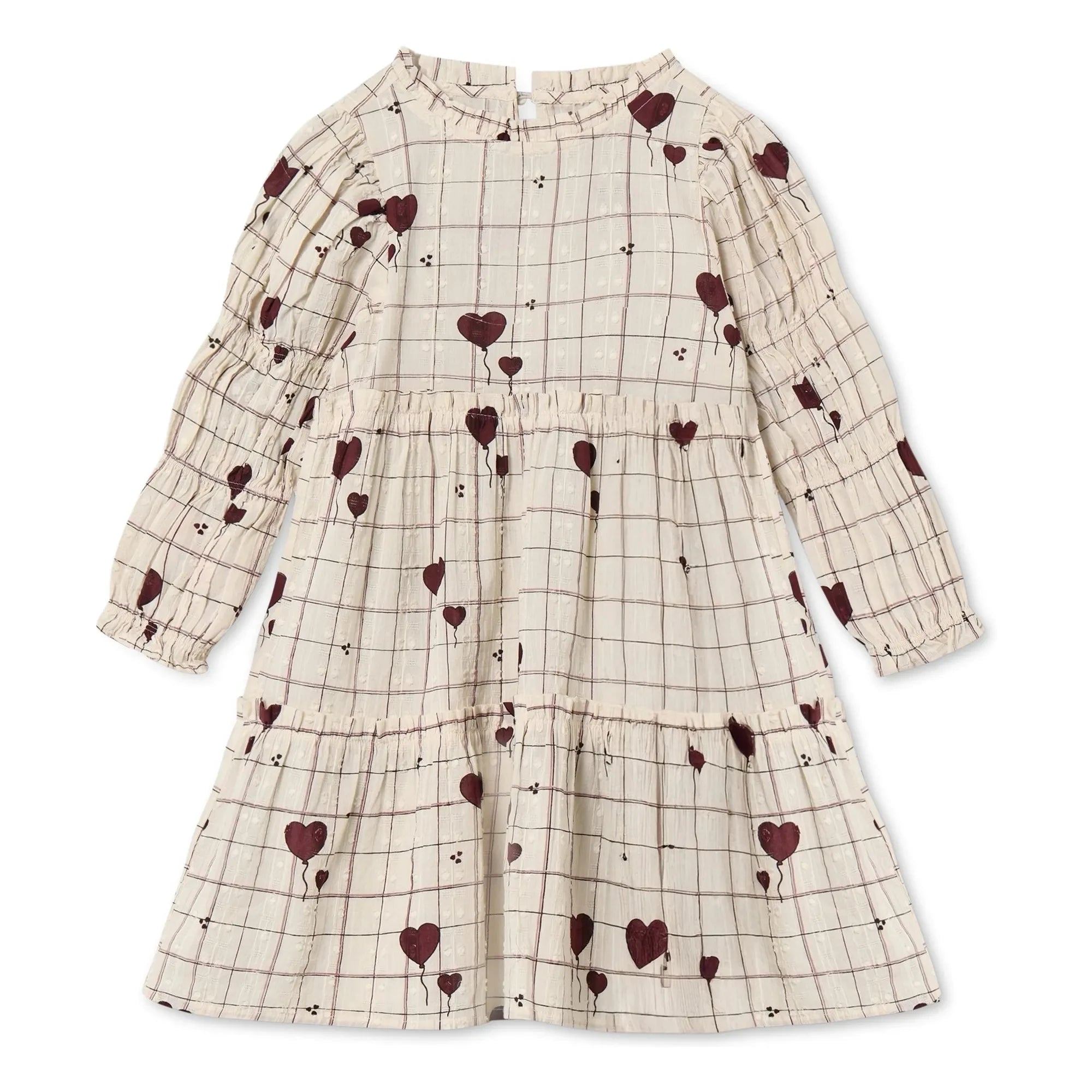 Fliink - Ilove Karomuster Kleid | Ecru