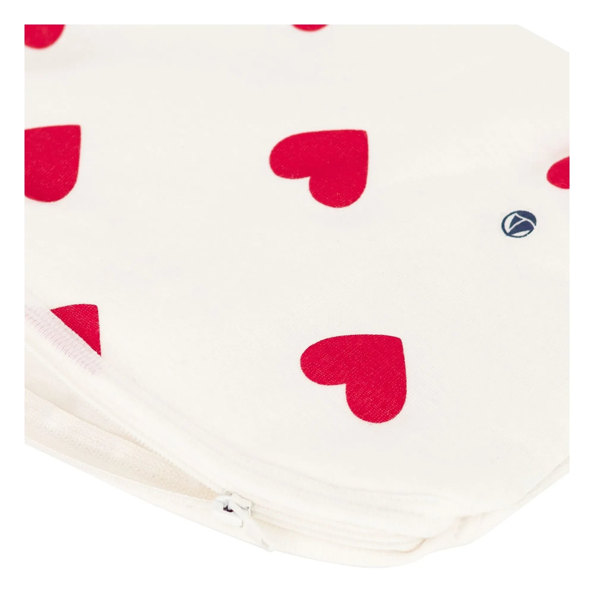 Petit Bateau - Bleistiftetui mit Herz-Motiv aus Bio-Baumwolle | Weiß