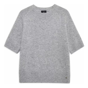 Anine Bing - Jackson Kurzarm-Kaschmirpullover | Grau meliert