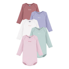 Petit Bateau - 5'li Petit Coeur Organik Pamuklu Body Seti | Pembe