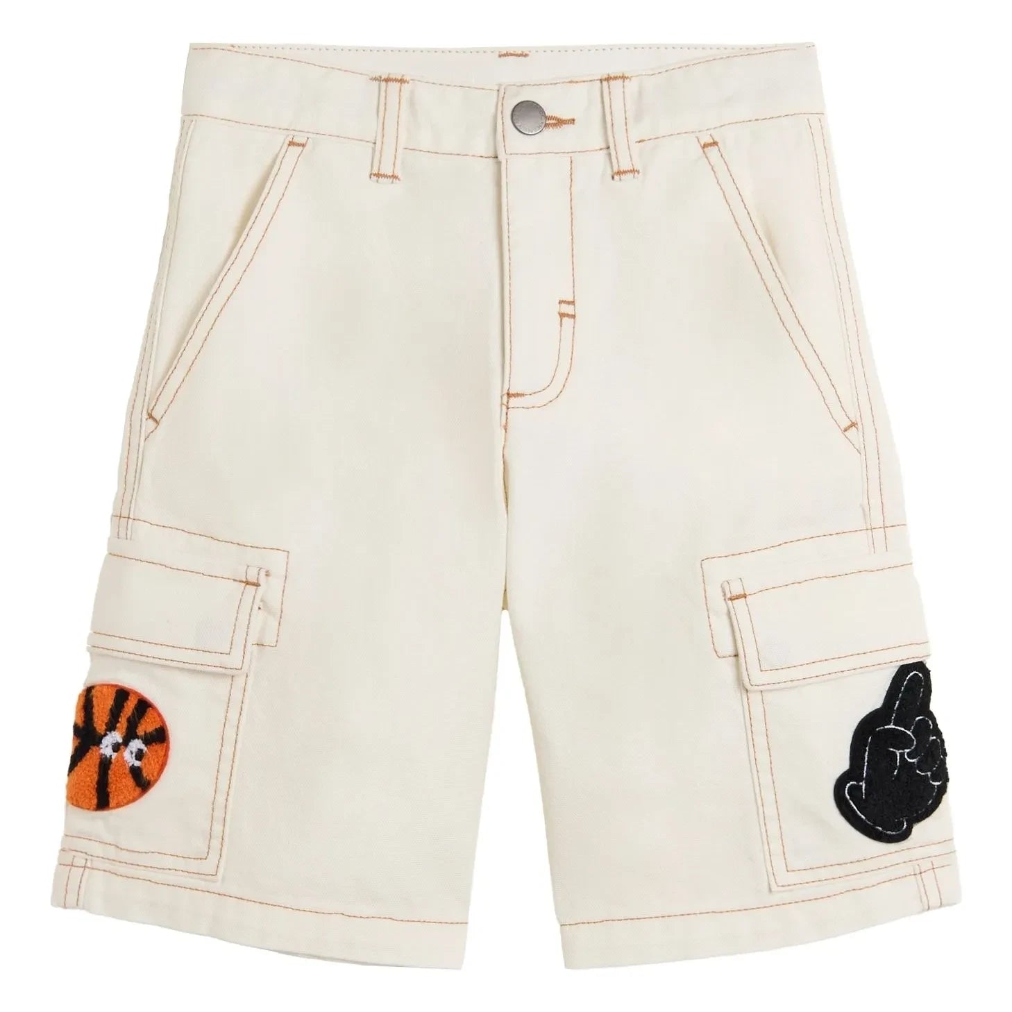 Stella McCartney Kids - Denim Cargo Bio-Baumwoll-Shorts | Elfenbein