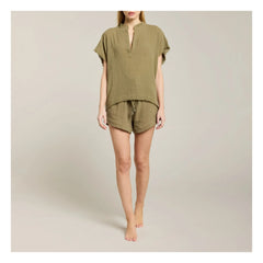 Maison Saint Julien - Porto Vecchio Bluse Baumwoll-Gaze | Khaki