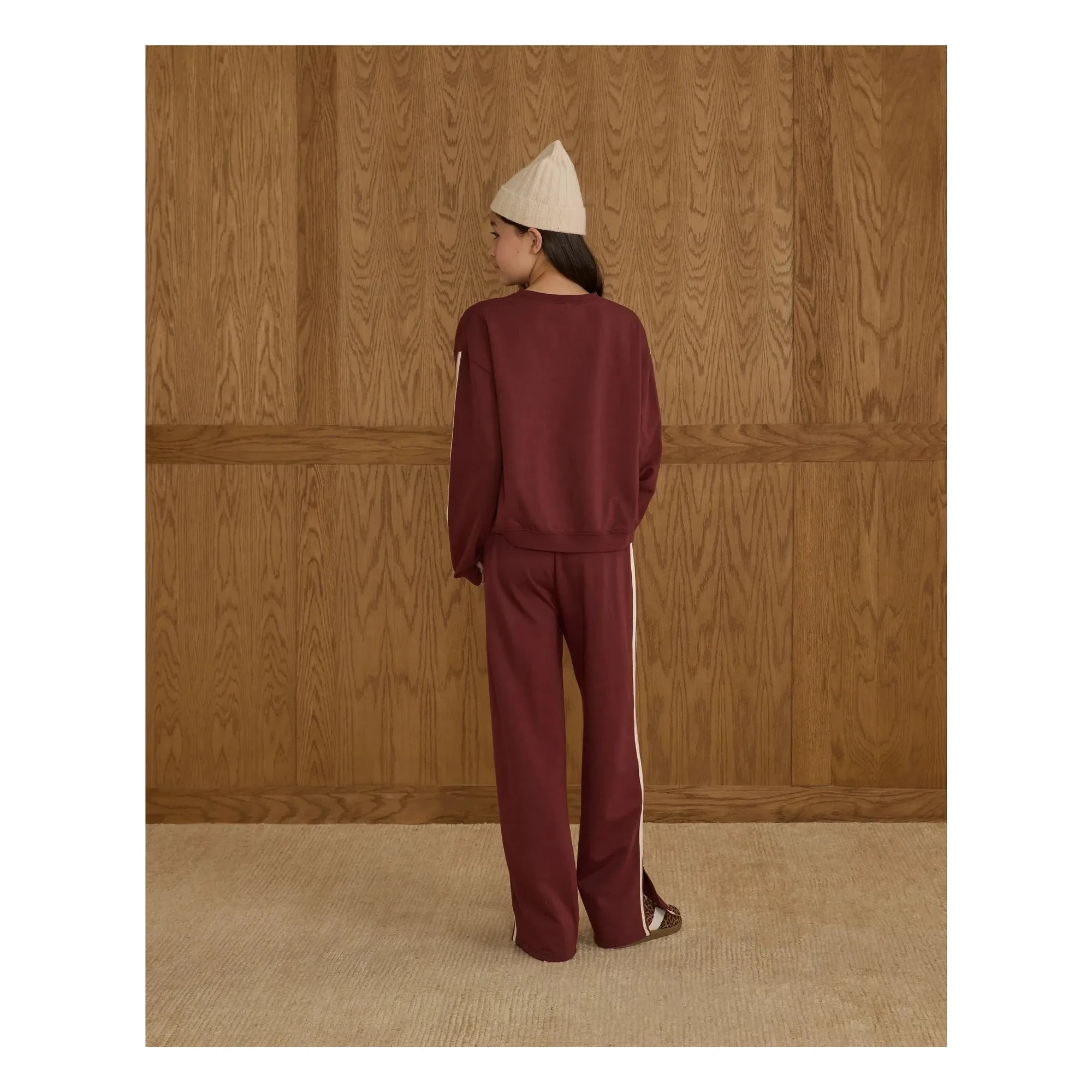 Rylee + Cru - Bordo Sweatshirt mit Besatz
