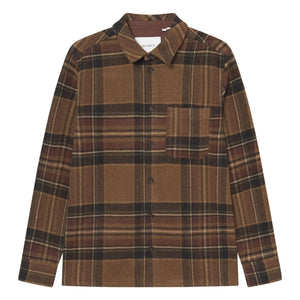 Les Deux - Kaleb Ekoseli Wolle Overshirt | Braun